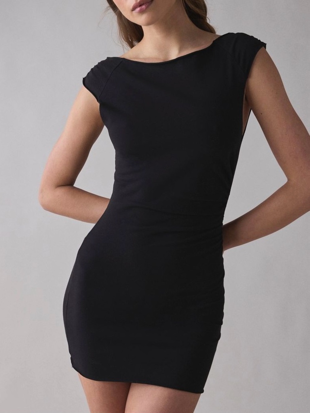 Urban outfitters black boatneck mini dress